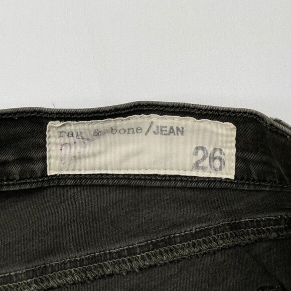 Rag & Bone Ridley Moto Wax Skinny Dark Olive Jean - Picture 5 of 12
